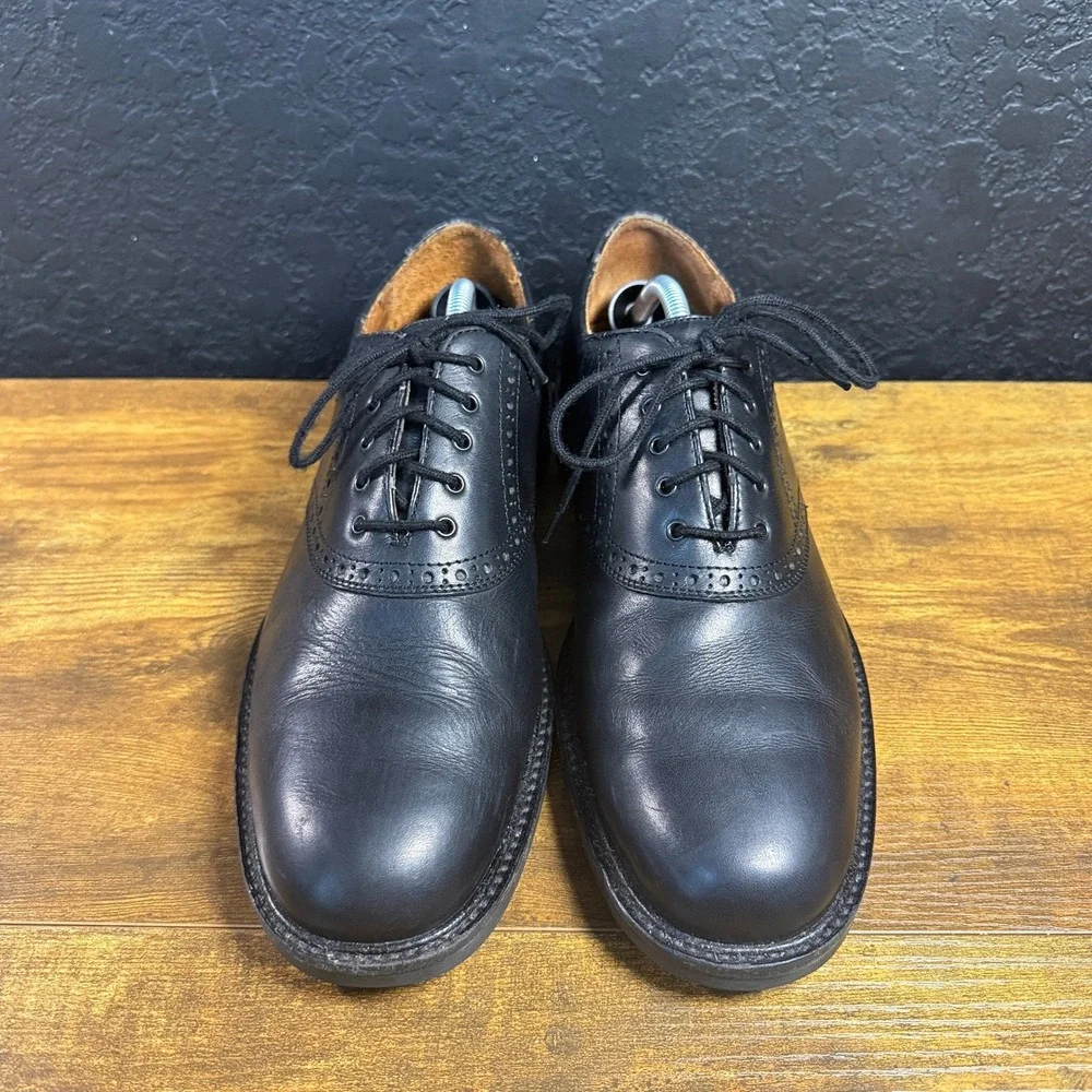 Johnston & Murphy Saddle Oxford 020-1259 Black Leather Dress Shoes Mens 11M